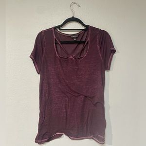Rock and Republic Y2K 90s Purple Sheer Short Sleeve Shirt Medium